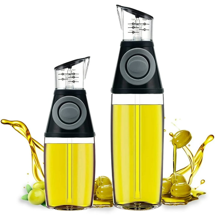 Oil Dispenser Bottle, Oil and Vinegar Cruet for Kitchen with Measurement Scale Cooking Oil and Vinegar Soy Sauce Bottling