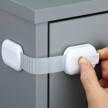 Baby Locks, Child Safety Cabinet Proofing - Safe Quick and Easy 3M Adhesive Cabinet Drawer Door Latches No Screws & Magnets Multi-Purpose for Furniture Kitchen Ovens Toilet Seats