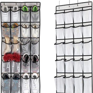 Over-the-Door Shoe Organizer with 28 Large Pockets – Space-Saving Hanging Shoe Storage