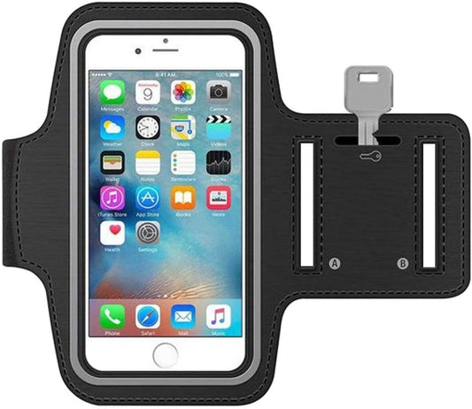 Gimlos Water Resistant Cell Phone Armband Case Running Holder - Fits Most Smartphones - Black