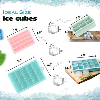 Silicone Ice Cube Trays with Lids for Freezer 4 Pack, Silicone Mold Tray