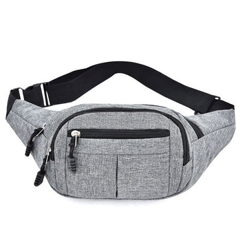 2-Pack Fanny Packs for Men and Women – Water-Resistant Waist Bag with 3 Zipper Pockets for Travel, Hiking, Running & Sports