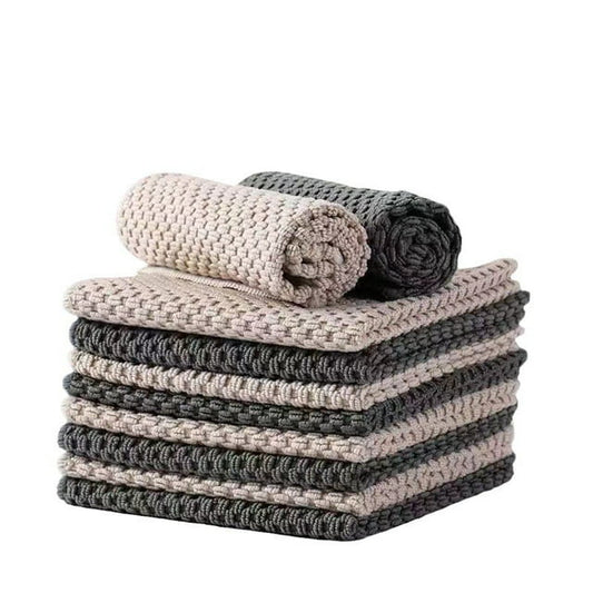 Kitchen Towels, Absorbent Dish Towels - Tea Towels, Terry Kitchen Dishcloth Towels- Grey Dish Cloth for Household Cleaning