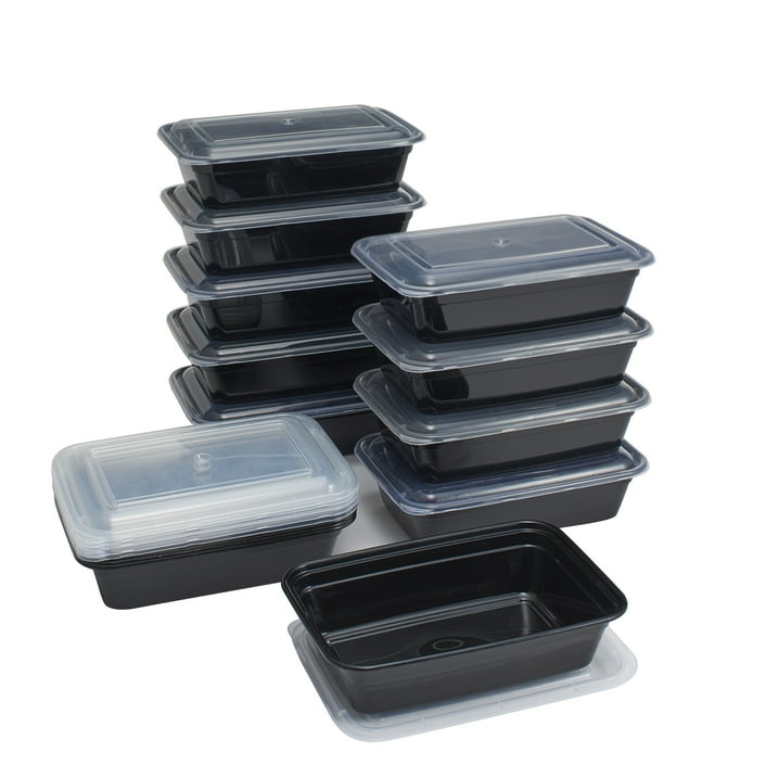 Meal Prep Containers, 25oz Plastic Food Storage Containers With Lids To Go Containers