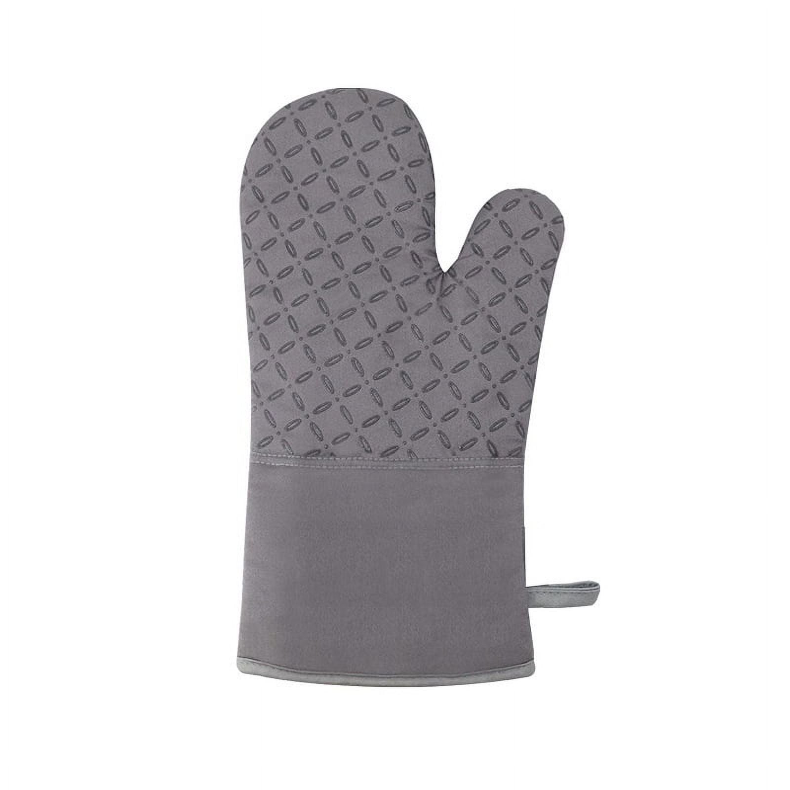 Oven Mitts and Pot Holders, Kitchen Oven Glove High Heat Resistant 500 Degree Extra Long Oven Mitts and Potholder with Non-Slip Silicone Surface for Cooking