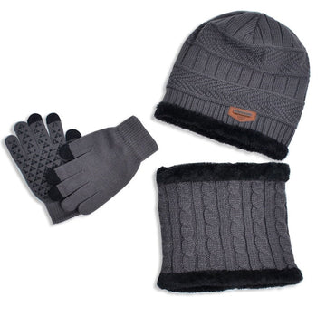 Winter Hat, Scarf & Gloves Set – Slouchy Beanie, Knit Skull Cap, Touch Screen Mittens, and Circle Scarf for Women