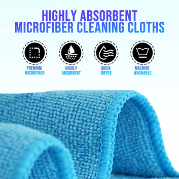 Reusable Microfiber Cleaning Cloth for Kitchen, Household Rag & Car Cleaning, 12 Pack, 12